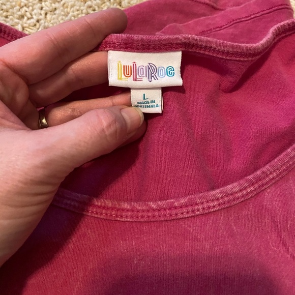 Red worn-wash a-line Tshirt and longer in the back - Picture 2 of 3